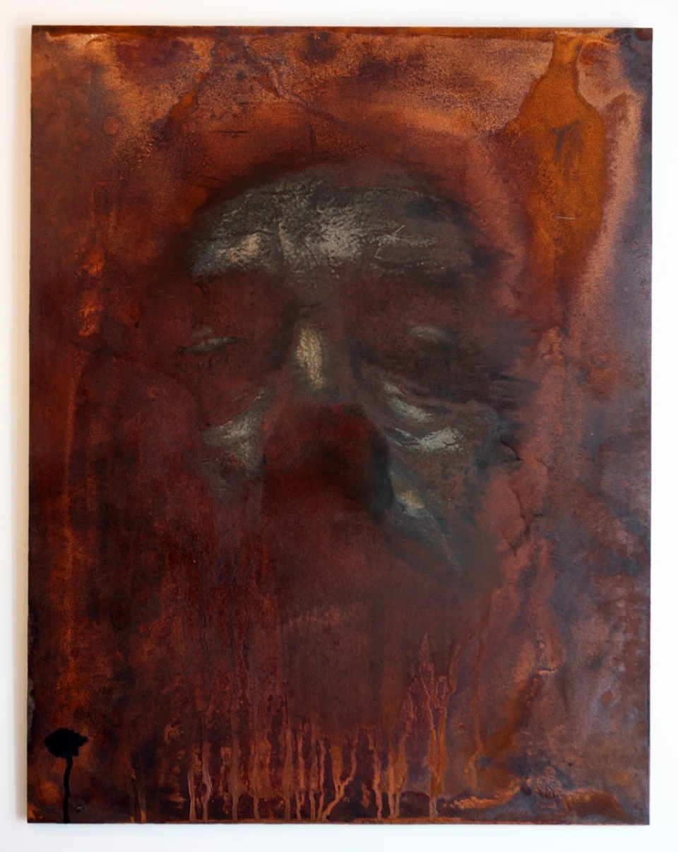 Untitled (Oxidation Portrait on Metal) — Metal work, 2008