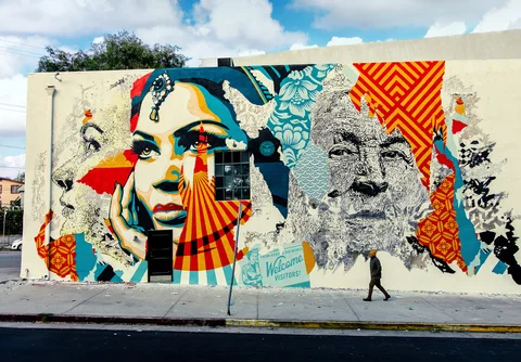 American Dreamers — Collab with Shepard Fairey — Walls work, 2018, Los Angeles, United States