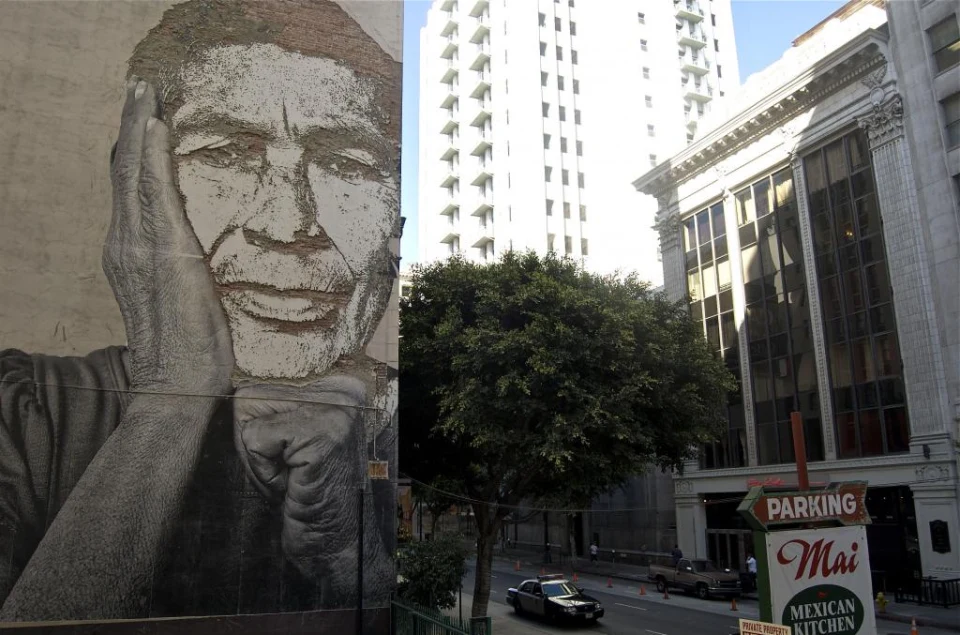 Vhils × JR (Eurotrash) — Walls work, 2010, Los Angeles, United States