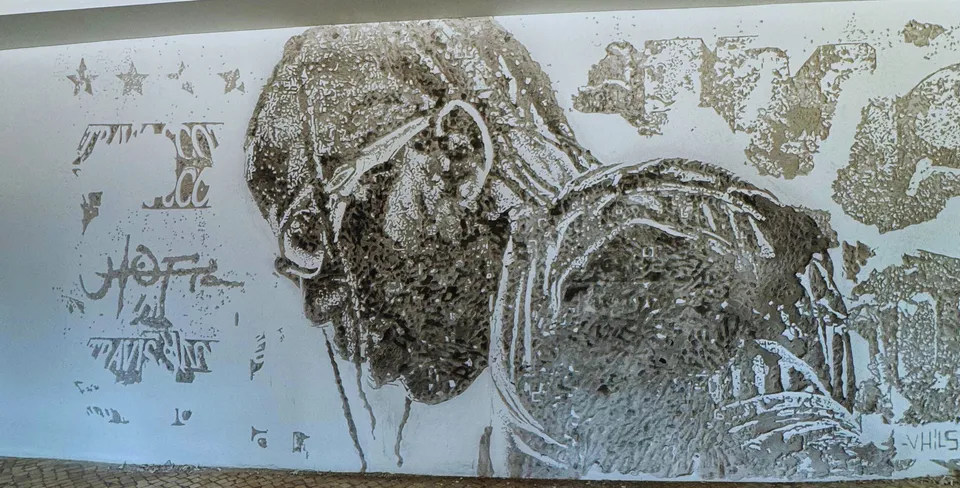 Vhils × Travis Scott — Circus Maximus — Walls work, 2024, Lisbon, Portugal