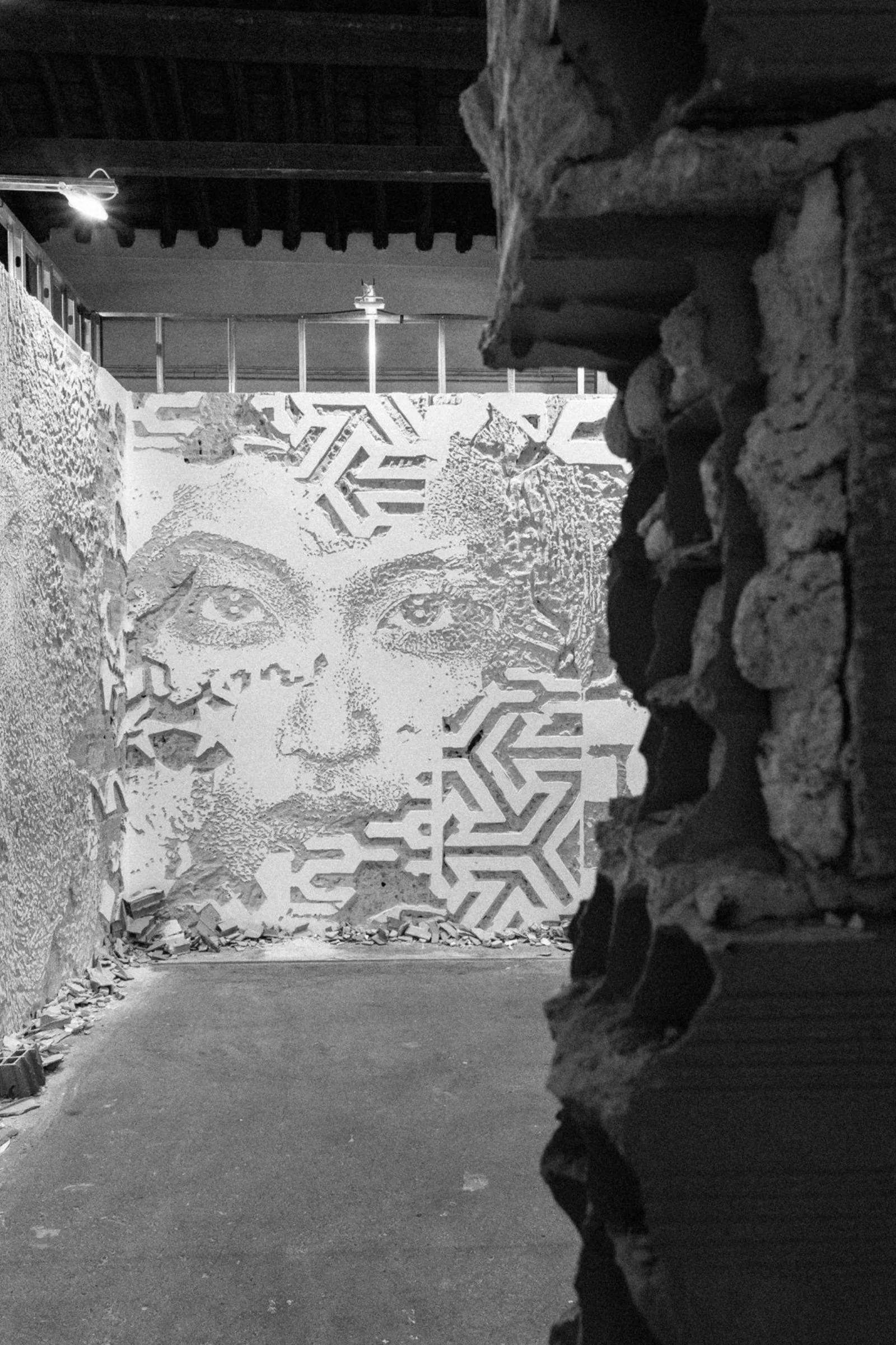 Carved Wall Portrait, September 2023 — Walls work, 2023