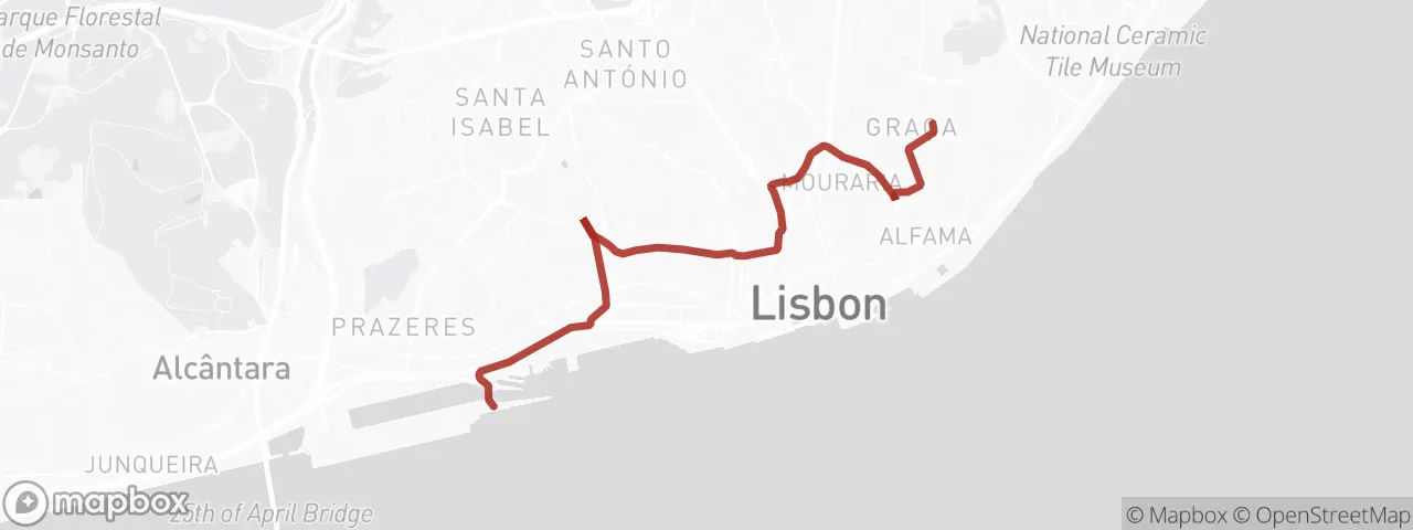 Route map: Lisboa — Walking the Carved City